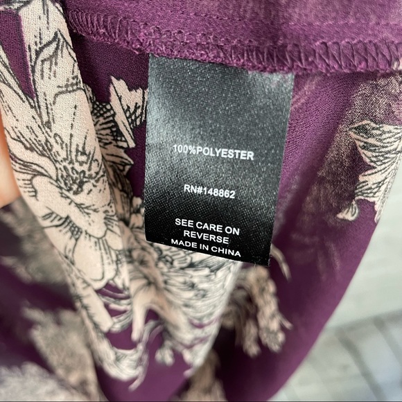 TORRID Purple Floral Chiffon Hi Lo Tunic Top size 00 - Picture 8 of 9